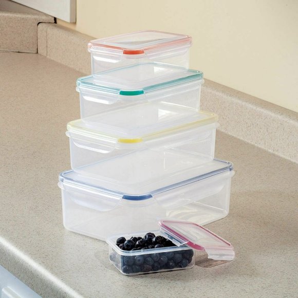 Memory Seal Storage 10-pc Set Silicone BPA Free Plastic Space Saving Stackable - Picture 4 of 4